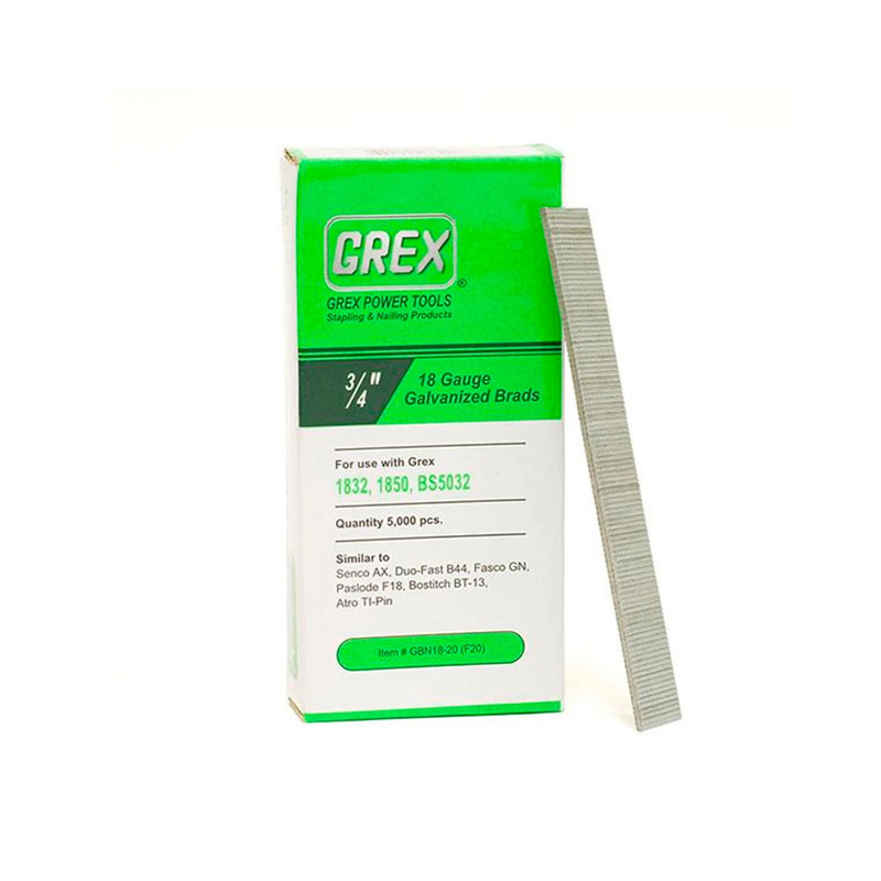 18 Gauge Galvanized Brad Nails - 5K Pack - Length:3/4"